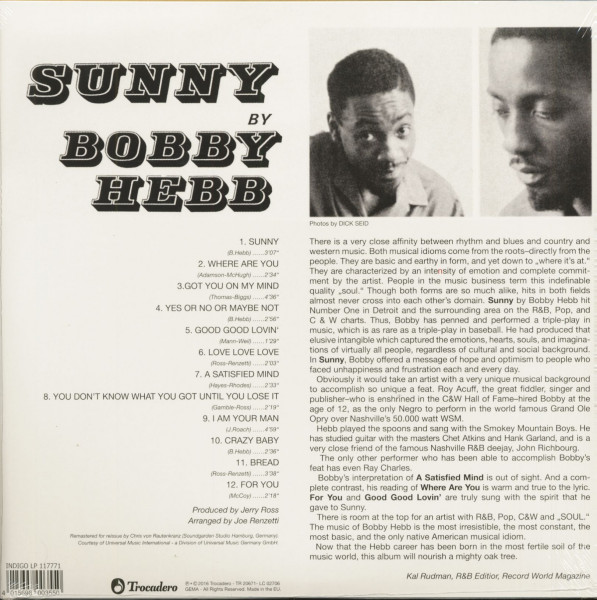 Sunny By Bobby Hebb (LP, 180g Vinyl)