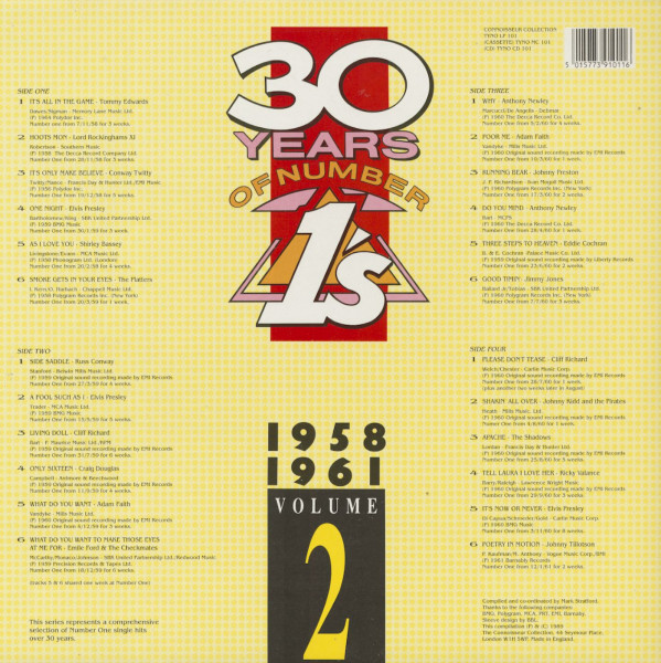 30 Years Of Number 1's, Vol.2, 1958-1961 (2-LP)