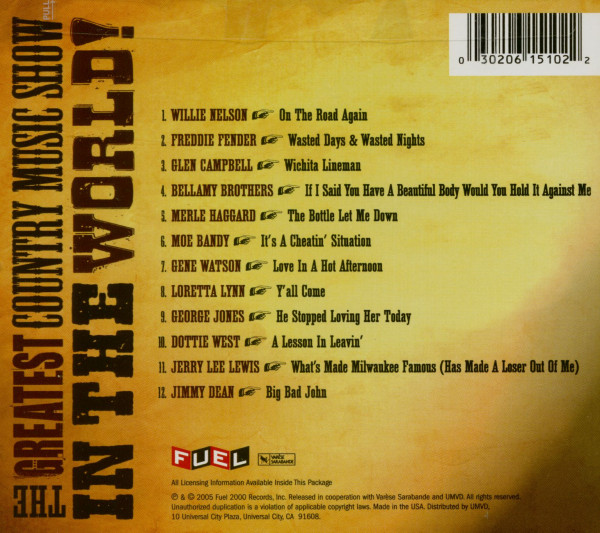 The Greatest Country Music Show In the World! (CD)
