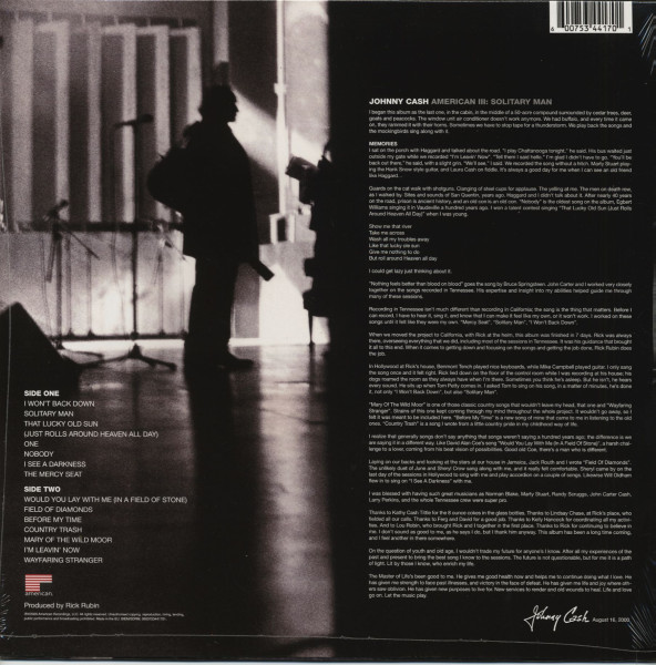 American Recordings III - Solitary Man (LP, 180g Vinyl)