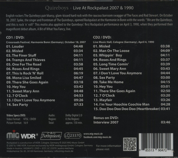 Live At Rockpalast 2007 & 1990 (2-CD + DVD)