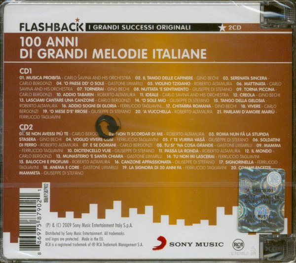 100 Anni Di Grandi Melodie Italiane - Flashback (2-CD)