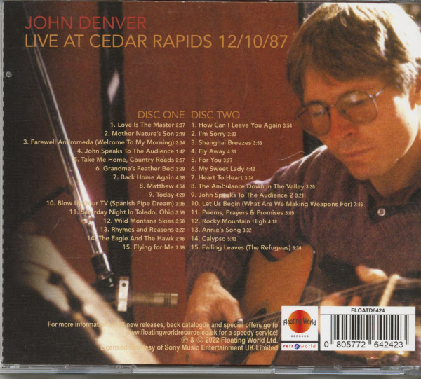 Live At Cedar Rapids 12/10/87 (2-CD)