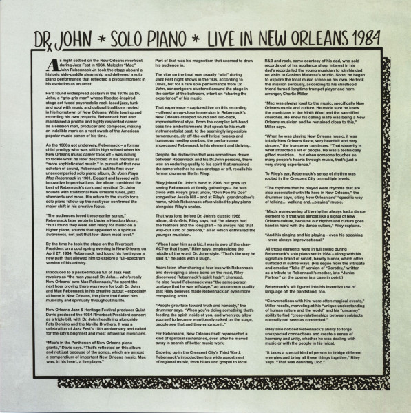 Solo Piano Live in New Orleans 1984 (LP, 180g colored Vinyl)