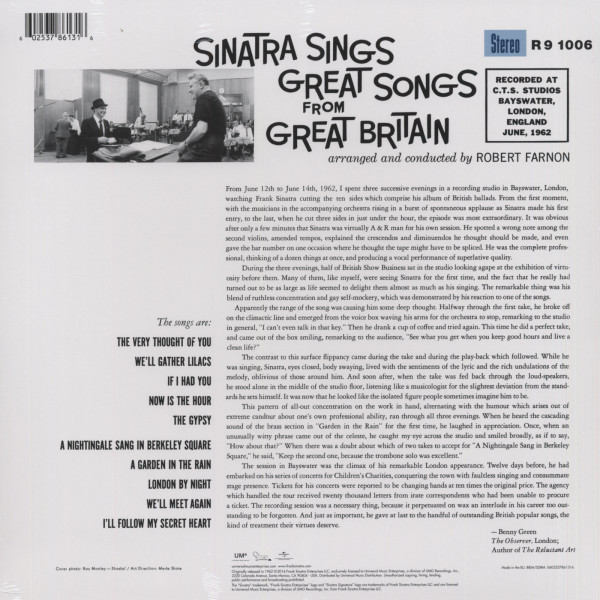 Sinatra Sings Great Songs From Great Britain - 180gr vinyl LP