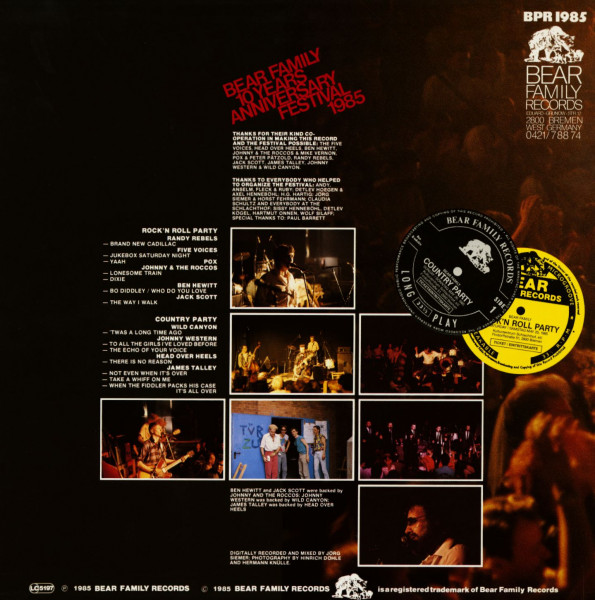 Bear Family 10 Years Anniversary Festival 1985 (LP)
