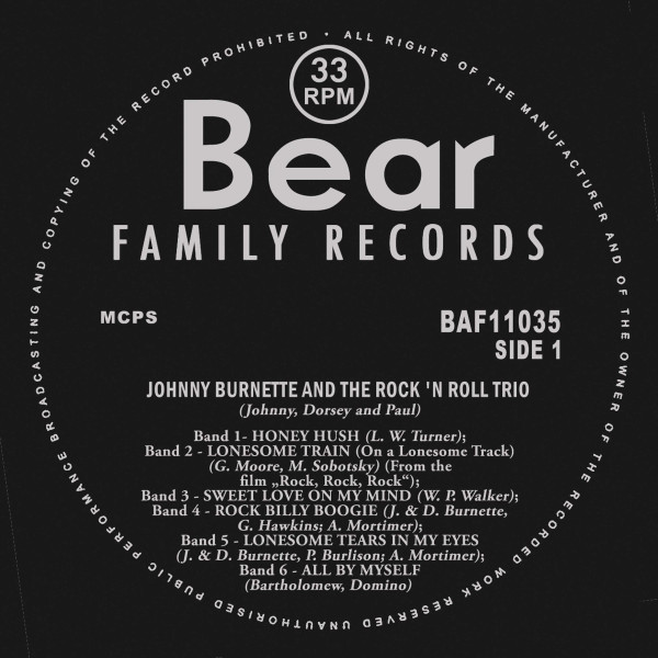 Johnny Burnette And The Rock 'n' Roll Trio (LP, 10inch, Ltd.)