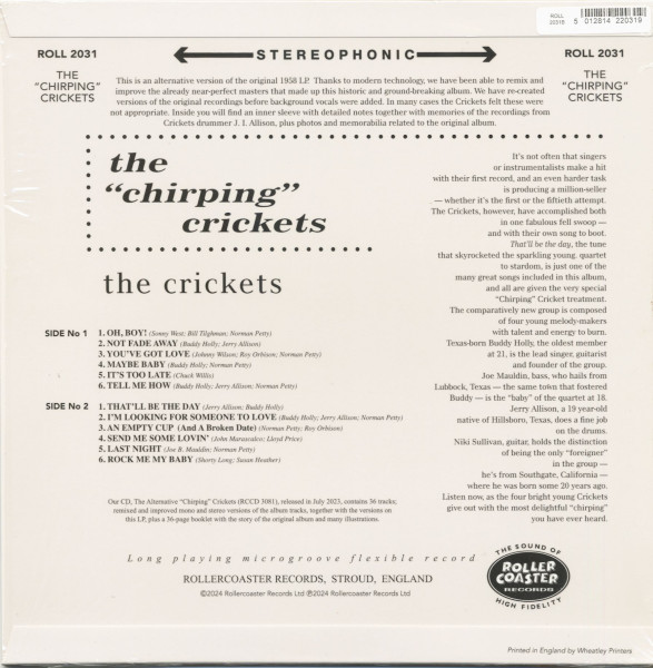 The Alternative Chirping Crickets (LP, 10inch, Cover#2, Ltd.)