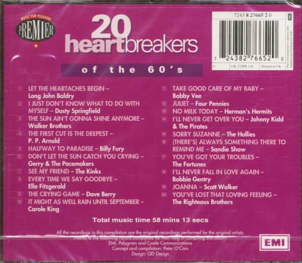 20 Heartbreakers of The 60's (CD)