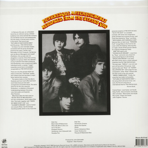 Picturesque Matchstickable Messages From The Status Quo (LP, 180g Vinyl)