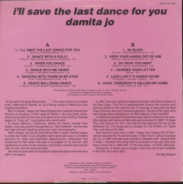 I'll Save The Last Dance For You (LP)
