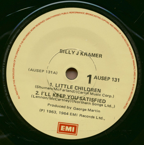 Billy J. Kramer - Australian EP Series (7inch, 45rpm, SC, PS)