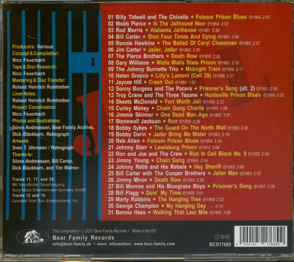 Destination Jail – 31 Prison Songs From Behind The Bars (CD)