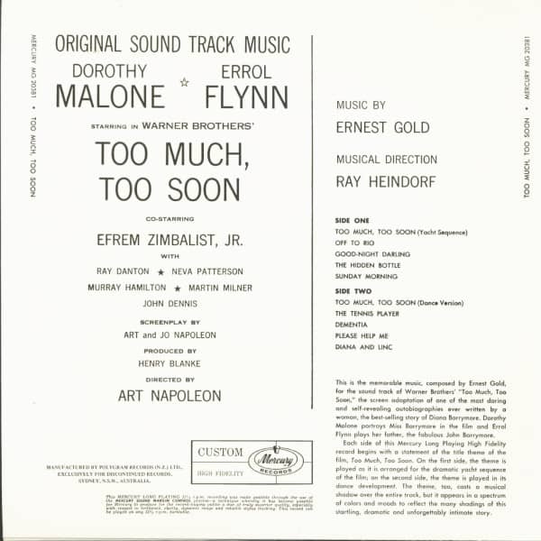 Too Much, Too Soon - Original Soundtrack Music (LP)