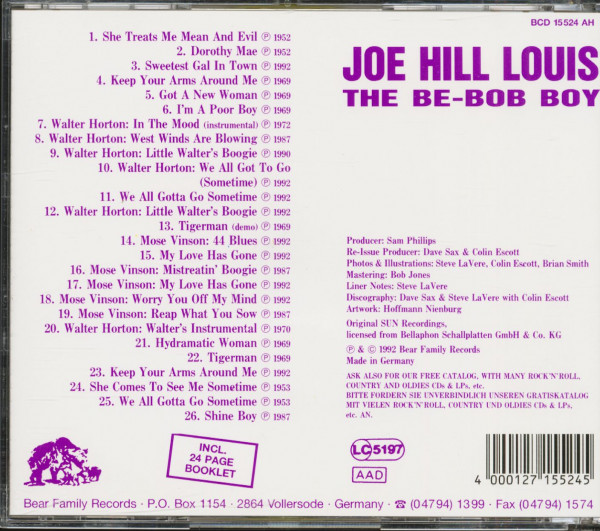 The Be-Bop Boy with Walter Horton and Mose Vinson (CD)