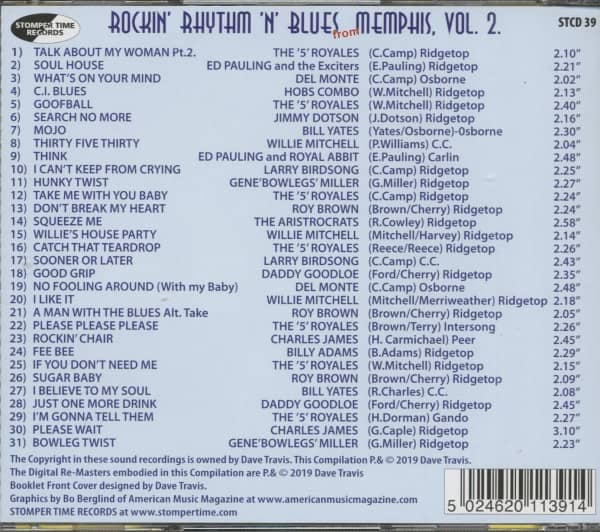 Rockin' Rhythm 'N' Blues From Memphis Vol.2 (CD)