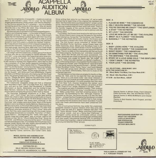 The Apollo Acappella Audition Album (LP)