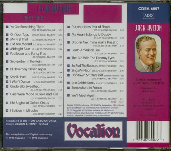 Jack's Back (CD)
