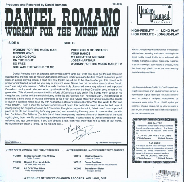 Workin' For The Music Man (LP, 180 Gram Vinyl)