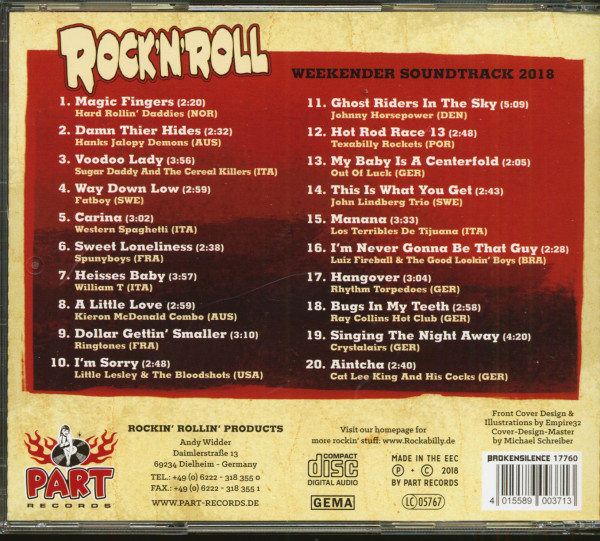 Rock'n'Roll Weekender Soundtrack 2018 (CD)