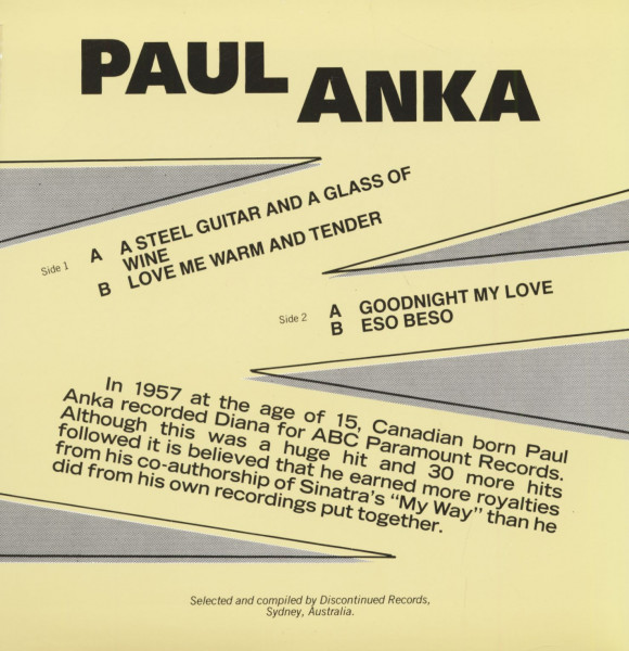 Paul Anka - Australian EP Series (7inch, 45rpm, SC, PS)