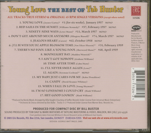 Young Love - The Best Of Tab Hunter (CD)