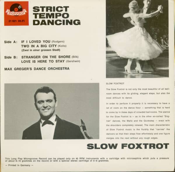Strict Tempo Dancing- Slow Foxtrot (7inch, 45rpm, EP, PS)