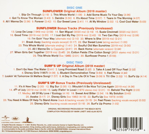 Feel Flows - The Sunflower & Surf's Up Sessions 1969 - 1971 (2-CD)