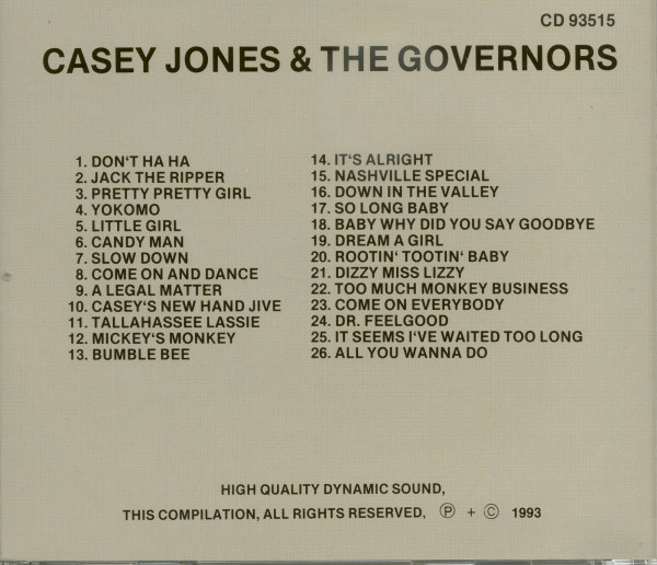 Casey Jones & The Governors (CD)