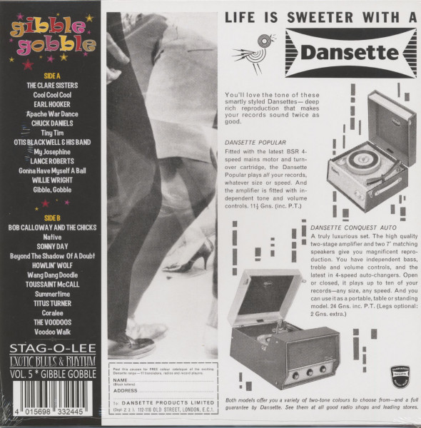 Gibble Gobble - Exotic Blues & Rhythm Vol.5 - The Return Of Blues & Rhythm, Popcorn, Exotica & Tittyshakers! (LP, 10inch, clear Vinyl, LTd.)