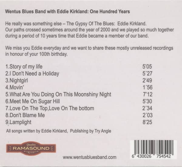 One Hundred Years - Wentus Blues Band With Eddie Kirkland (CD)
