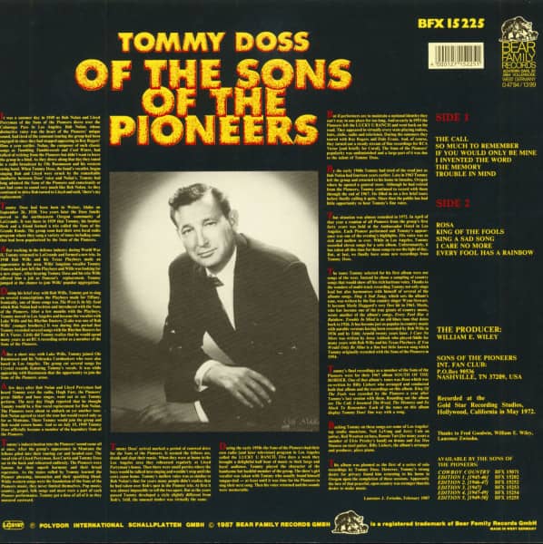 Tommy Doss Of The Sons Of The Pioneers (LP)