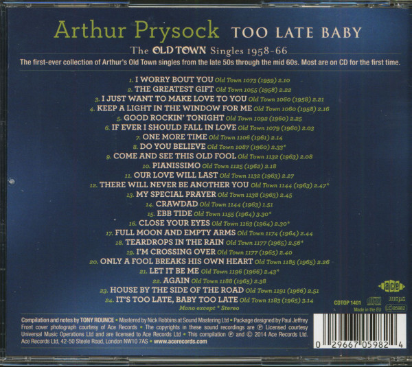 Too Late Baby - The Old Town Singles 1958-66 (CD)