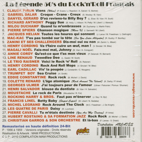 La Legende du Rock'n'Roll 50's Francais