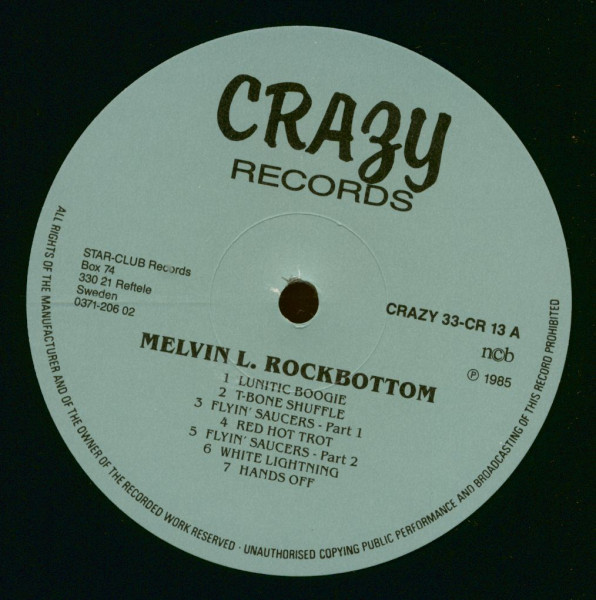 Melvin L. Rockbottom - Lunatic Boogie (LP)