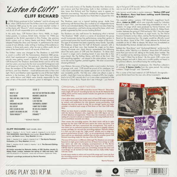 Listen To Cliff! (LP, 180g Vinyl, Ltd.)