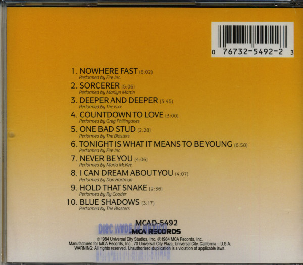Streets Of Fire - Music From The Original Motion Picture Soundtrack (CD)