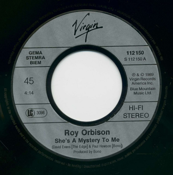 She's A Mystery To Me - Crying (7inch, 45rpm, PS, BC)