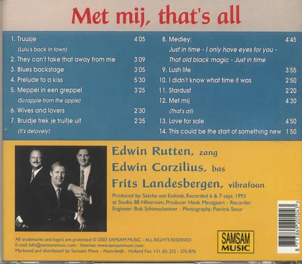 Met Mij, That's All (CD)