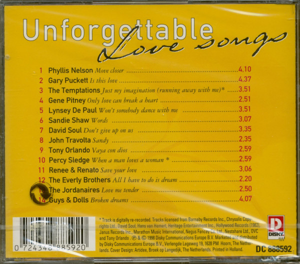 Unforgettable Love Songs (CD)