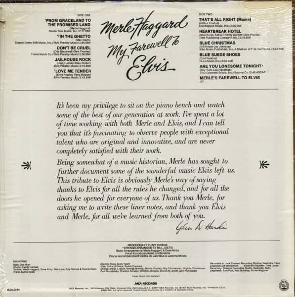 My Farewell To Elvis (LP, Cut-Out)