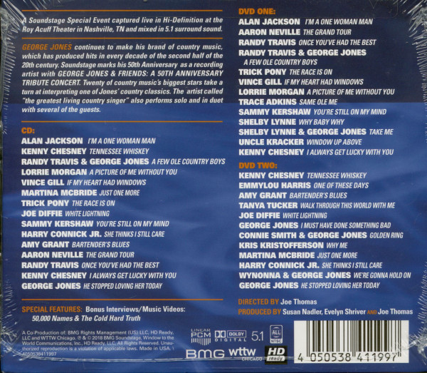 George Jones & Friends - 50th Anniversary Tribute Concert (CD+2-DVD)