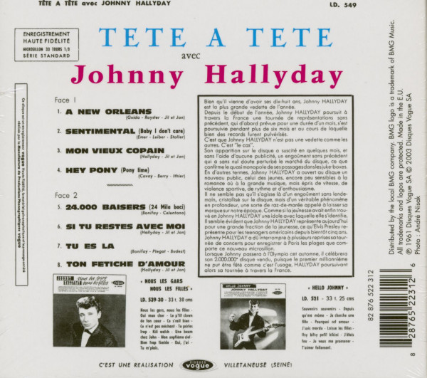 Tete A Tete Avec Johnny Hallyday (CD)