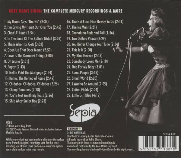 Rose Marie Sings - The Complete Mercury Recordings (CD)