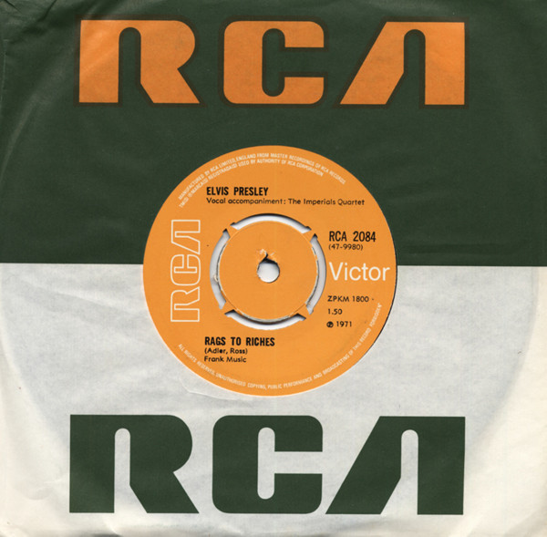 Elvis Presley 7inch Rags To Riches Where Did They Go 7inch 45rpm Cs Sc Gb Bear Family Records
