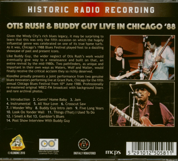Otis Rush & Buddy Guy Live In Chicago '88 (CD)