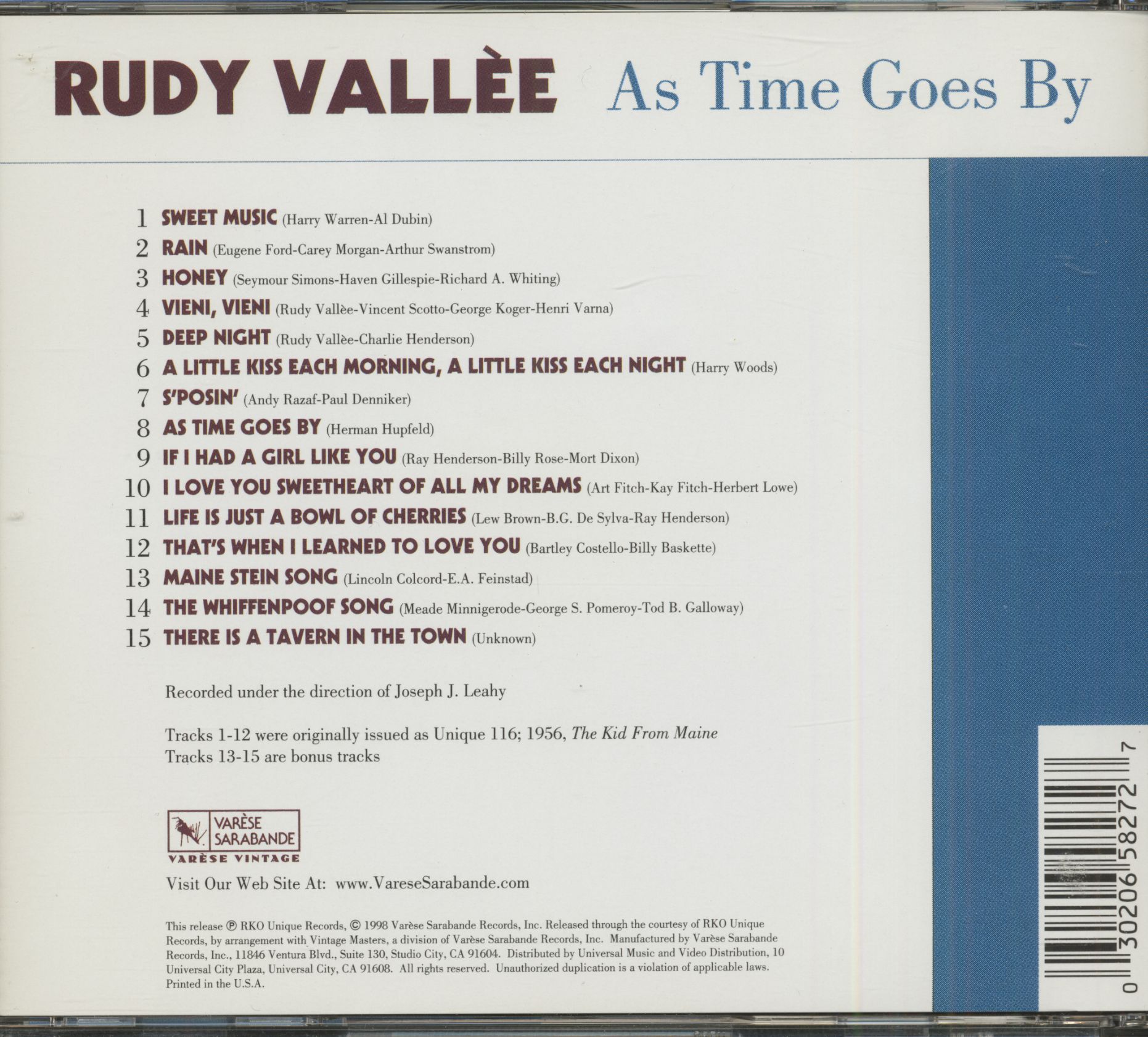 Rudy Vallee As Time Goes By