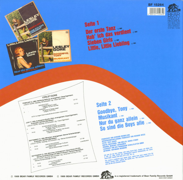 Der erste Tanz - Die deutschen Aufnahmen von Lesley Gore (LP)