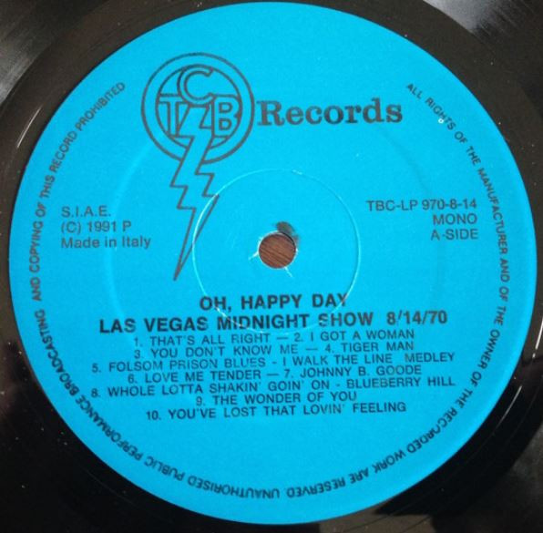 Oh, Happy Day - Las Vegas Midnight Show 8.14.1970 (LP)