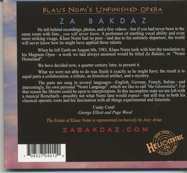 Za Bakdaz - Unfinished Opera (CD)